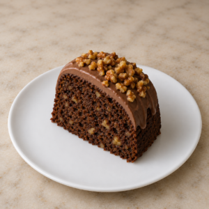 Chocolate Banana Walnut Protein Bundt Cake